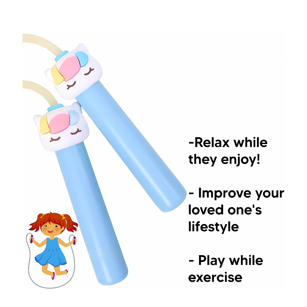 Kids Skipping Rope with Cute Cartoon Handle | Adjustable Jump Rope for Boys & Girls | Fun Indoor & Outdoor Fitness Toy