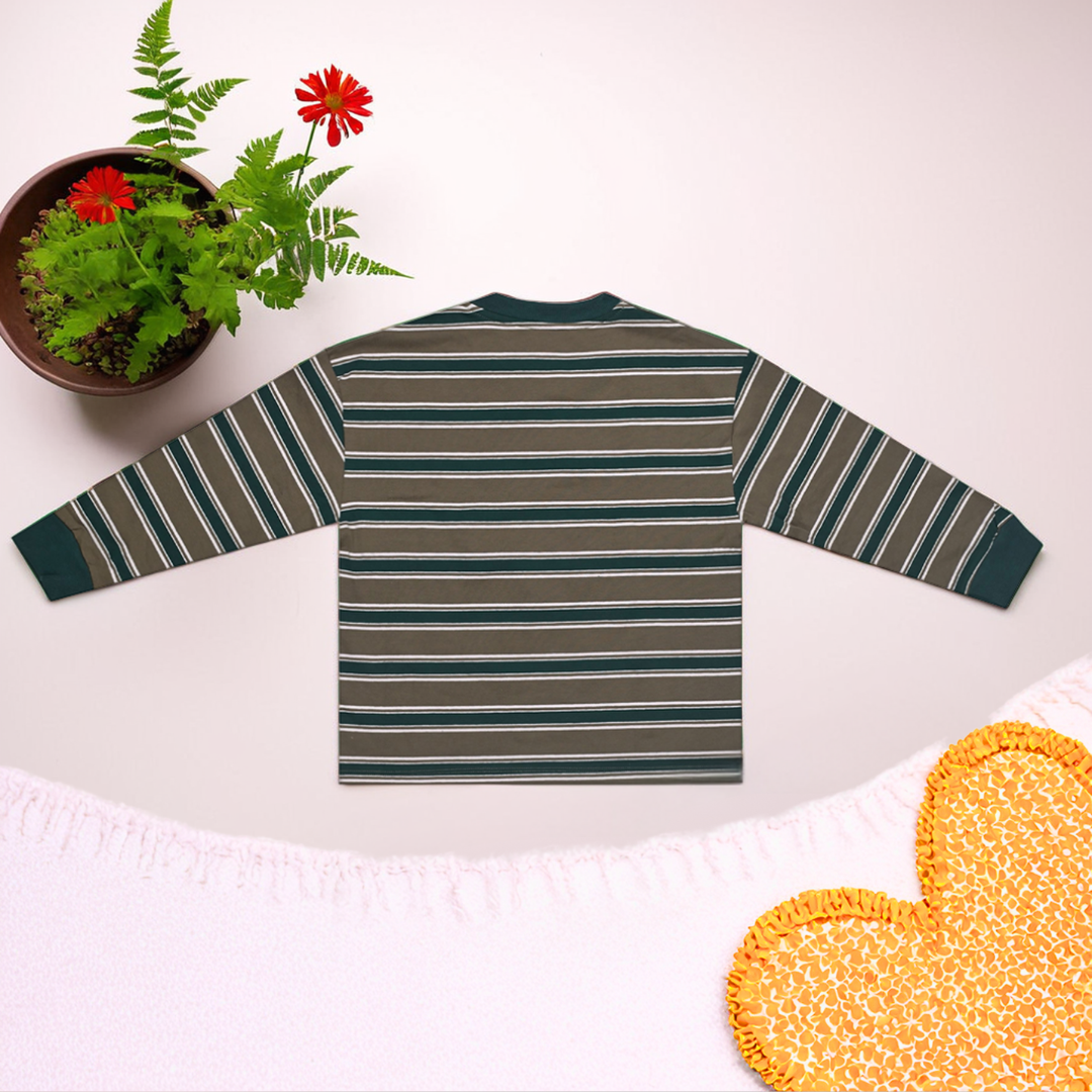 Boys' Mickey Mouse Printed Striped Long-Sleeve T-Shirt