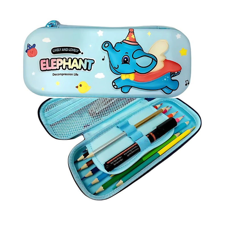 Cartoon Themed Kids Pencil Box – Elephant | Mermaid Cat | Dinosaur