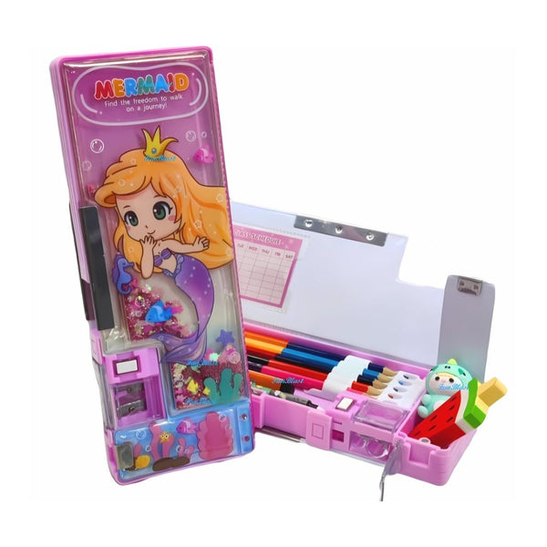 Magical Cartoon Pencil Box for Kids – Mermaid, Unicorn, Space & Dino Designs