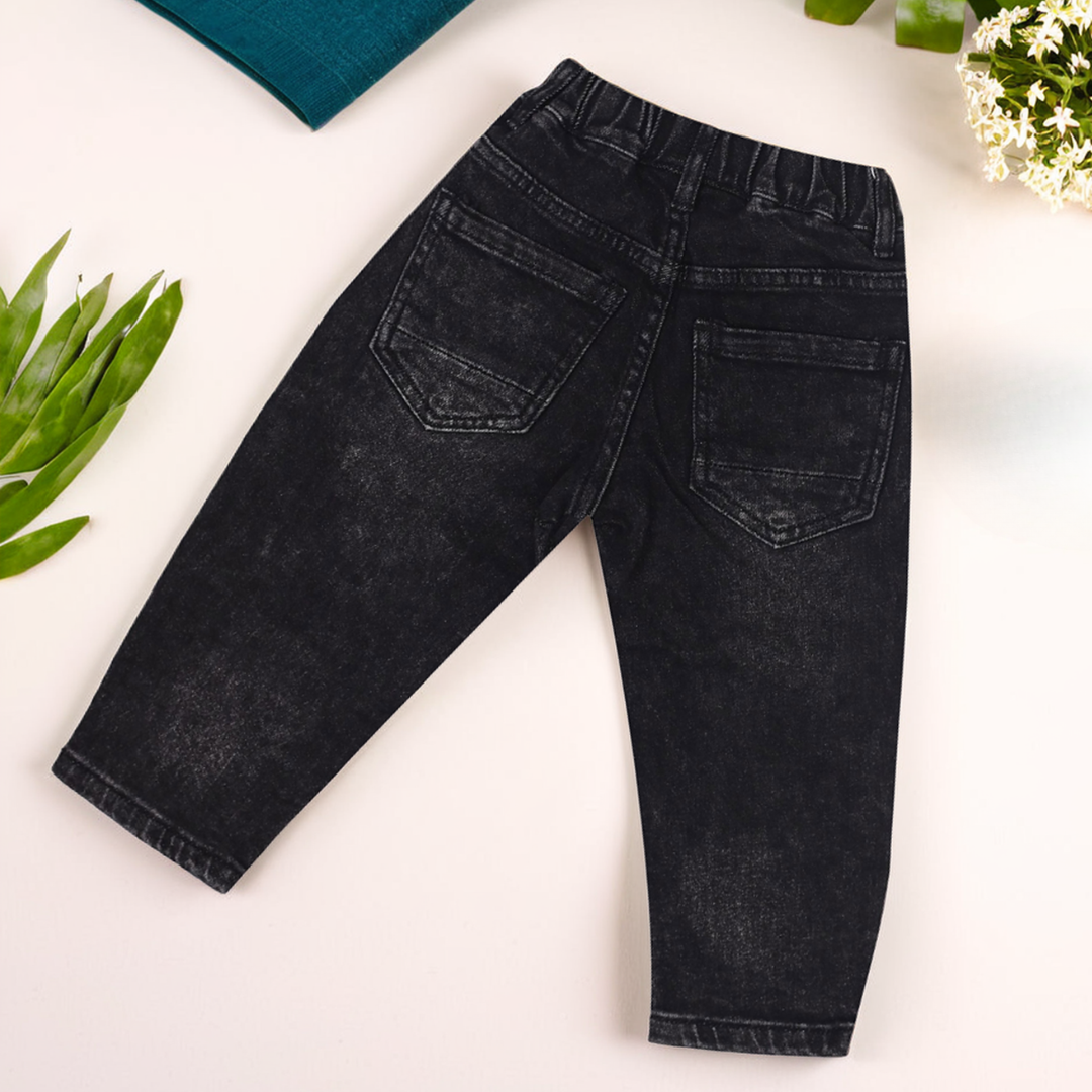 Kids' Distressed Black Denim Jeans