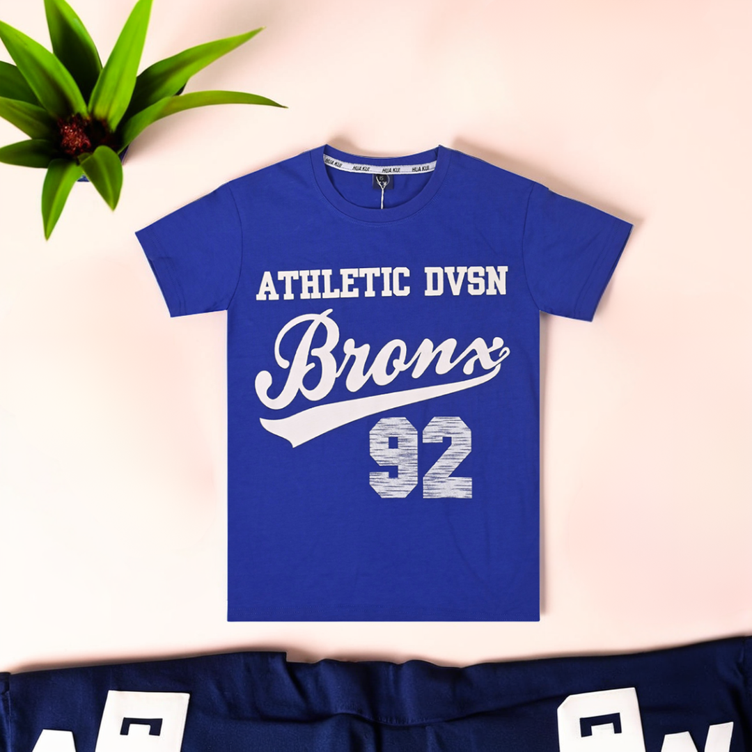 Boys' Solid Blue T-Shirt – Half Sleeve Round Neck