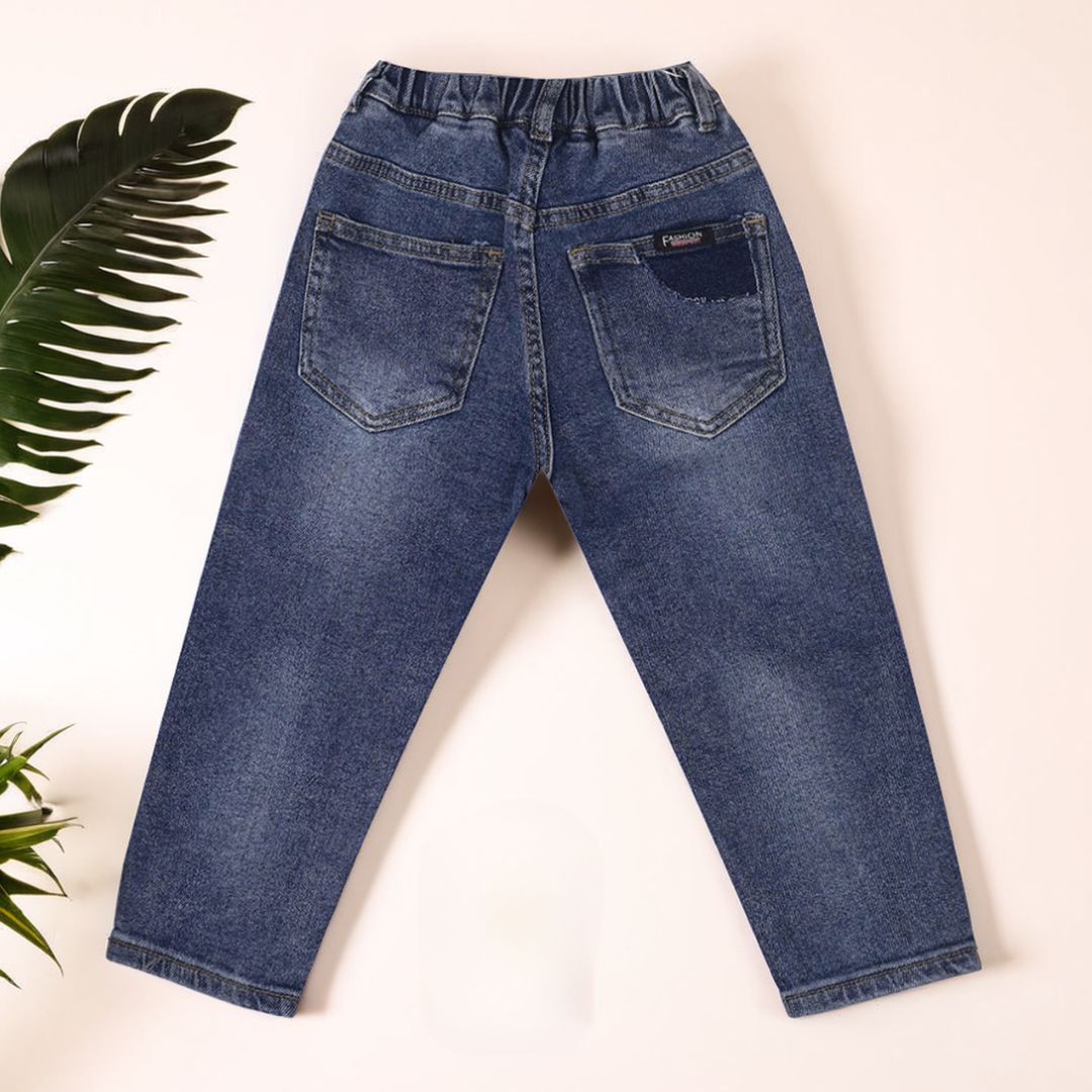 Kids' Distressed Navy Blue Jeans – Trendy & Comfortable