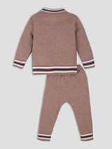 Adorable Brown Knit Teddy Bear Sweater & Pant Set