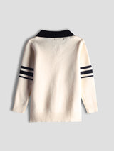 Luxurit Elegant Beige Kids' Sweater with Contrasting Collar