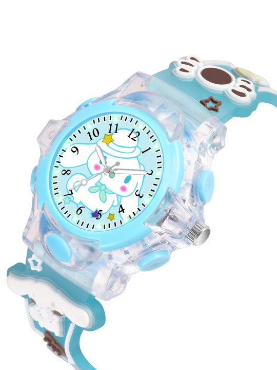 Girls Printed Dial & Straps Analogue Watch Cinna Blue