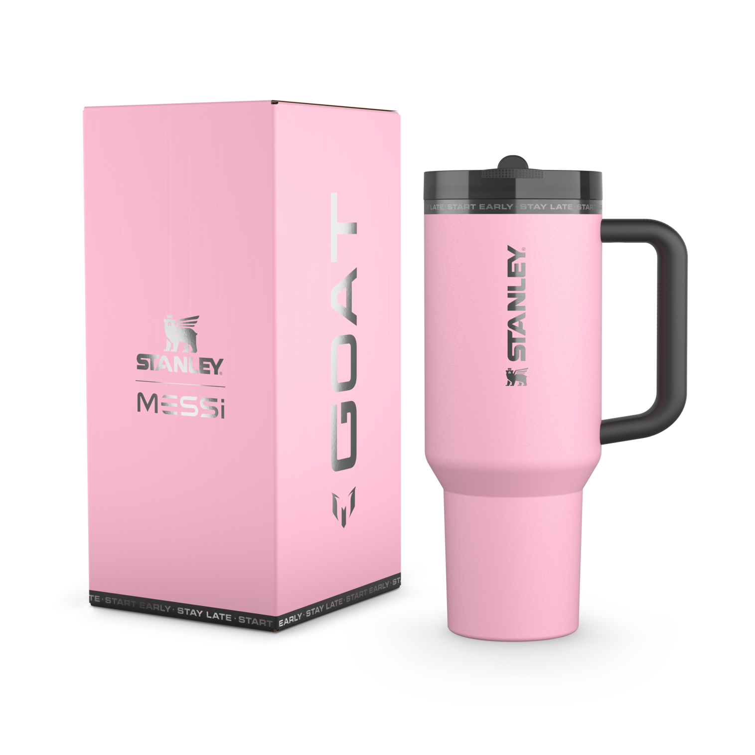 Messi x Stanley Quencher ProTour Flip Straw Tumbler | 40 OZ - Messi GOAT Pink