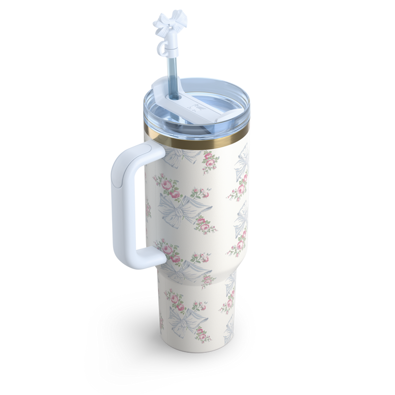 Stanley x LoveShackFancy | 40 OZ | Rosa Beaux Pink & Rosa Beaux Blue | Oversized Bow Signature Tumbler