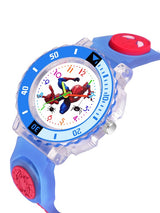 Kids Boys Patterned LED Dial & Silicon Strap Analogue Watch - Spiderman SkyBlue