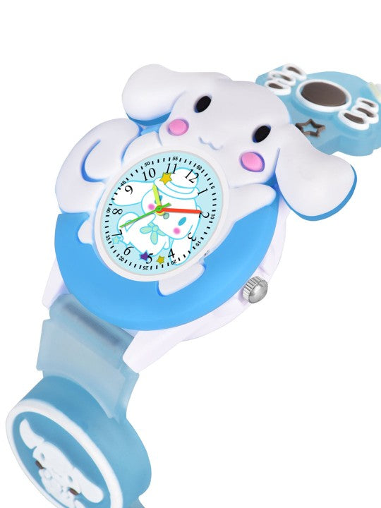 Girls Patterned Dial & Straps Analogue Watch Cinna Blue