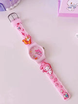 Girls Printed Dial & Straps Analogue Watch Melody Pink