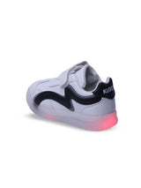 Kids Round Toe LED Sneakers – White with Velcro