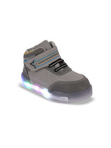 Kids' Grey LED Sneakers with Velcro Strap