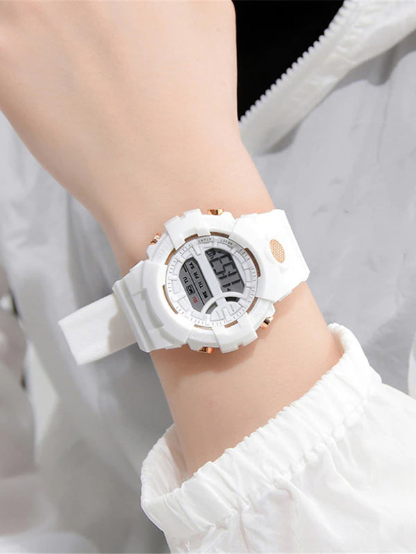 Kids LED Backlight Analogue and Digital Multi Function Watch White