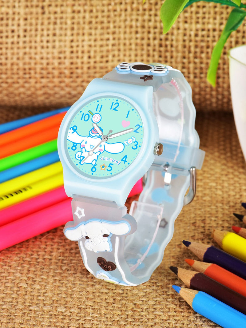 Girls Printed Dial & Straps Analogue Watch Cinna Blue