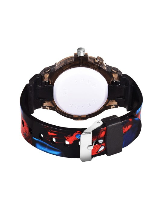 Boys Printed Dial & Straps Analogue Watch Spider Black