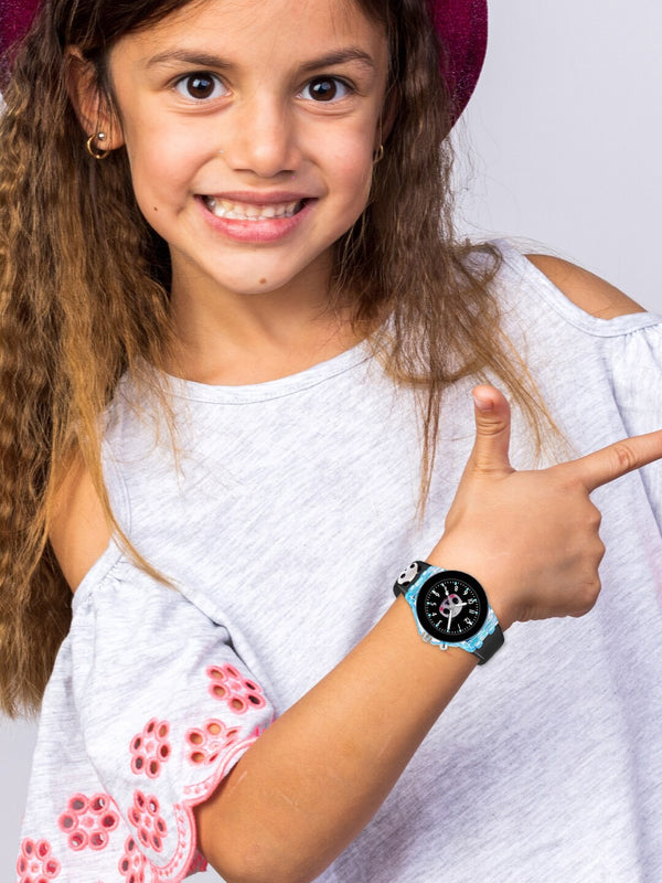 Unisex Kids Printed Dial Analogue Multi Function Watch Black Panda