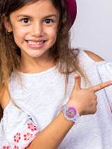 Girls Printed Dial & Rubber Strap Analogue Watch - Pink Barbie Kids