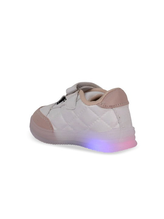 Kids' White LED Sneakers with Velcro Strap