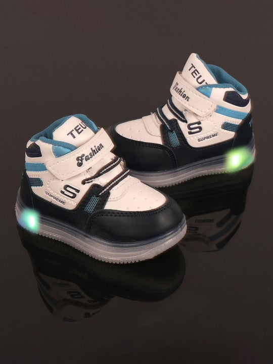 Kids' White LED Slip-On Sneakers