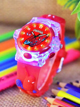 Kids - Boys Printed LED Backlight Dial & Straps Analogue Watch Spider Red