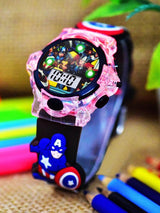 Boys Printed Dial & Straps Digital Watch Captain Black