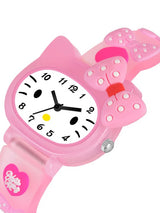 Girls Printed Dial & Straps Analogue Watch - Pink Kitty