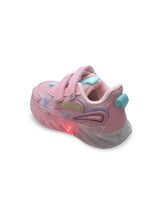 Unisex Kids Printed PU Sneakers – Pink with Velcro Fastening