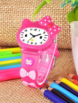 Girls Printed Dial & Straps Analogue Watch - DarkPink Kitty