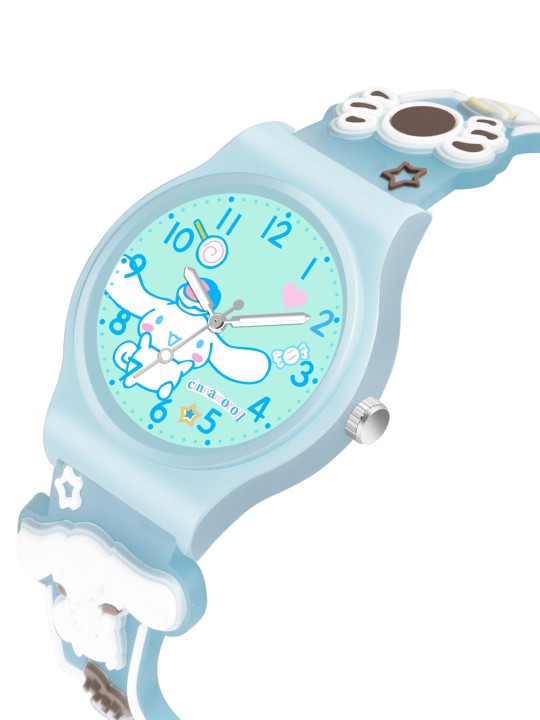 Girls Printed Dial & Straps Analogue Watch Cinna Blue