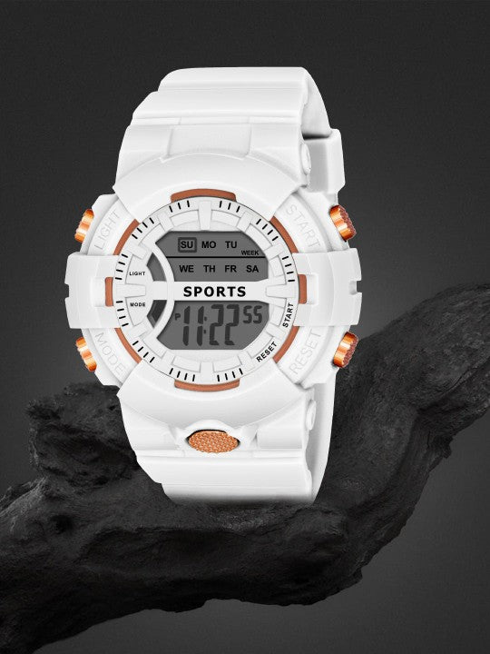 Kids LED Backlight Analogue and Digital Multi Function Watch White