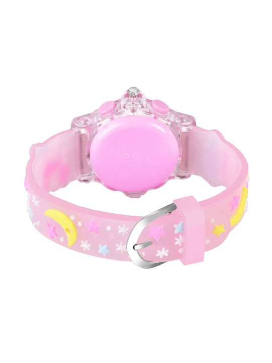 Kids Girls Printed LED Dial & Silicon Strap Analogue Watch - Purple Unicorn