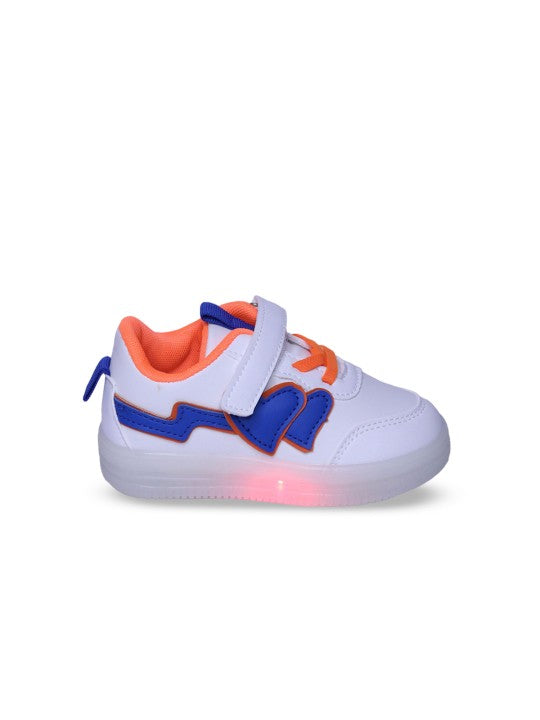 Kids' White LED Sneakers with Velcro Strap