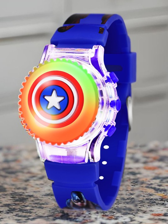 Kids Captain America Printed Multi Function Digital Watch Blue Colour