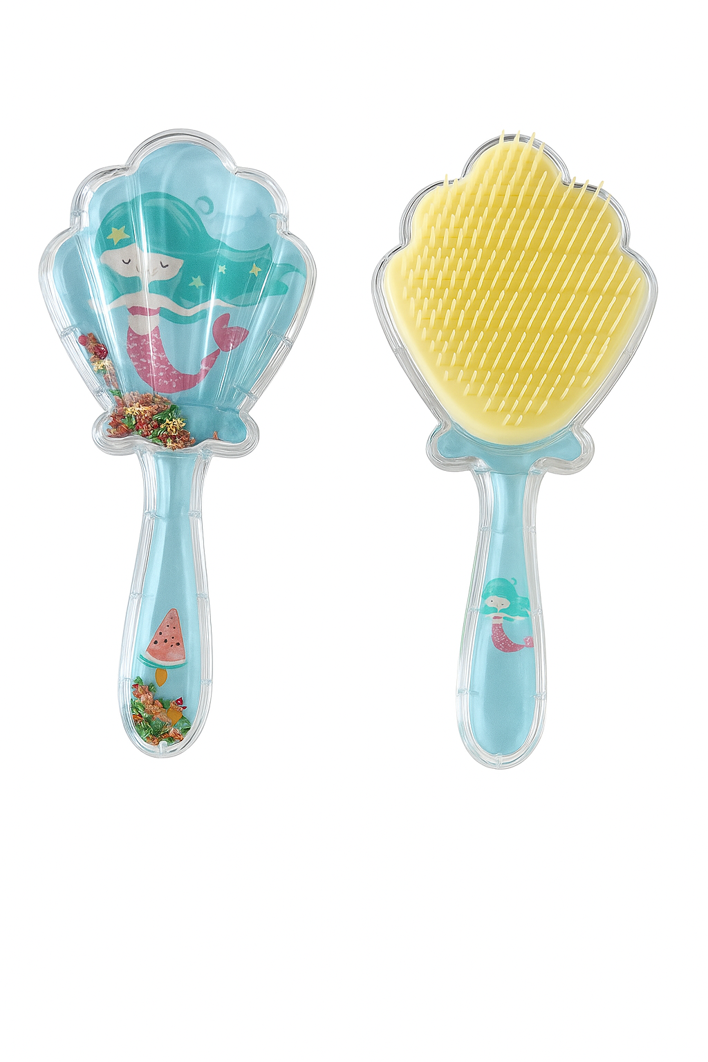 Kids Shell Shape Hair Brush – Cute Cartoon Printed Detangling Comb for Girls | Cartoon Shell Hair Brush for Kids – Gentle & Fun Detangling Comb (Cute Designs)