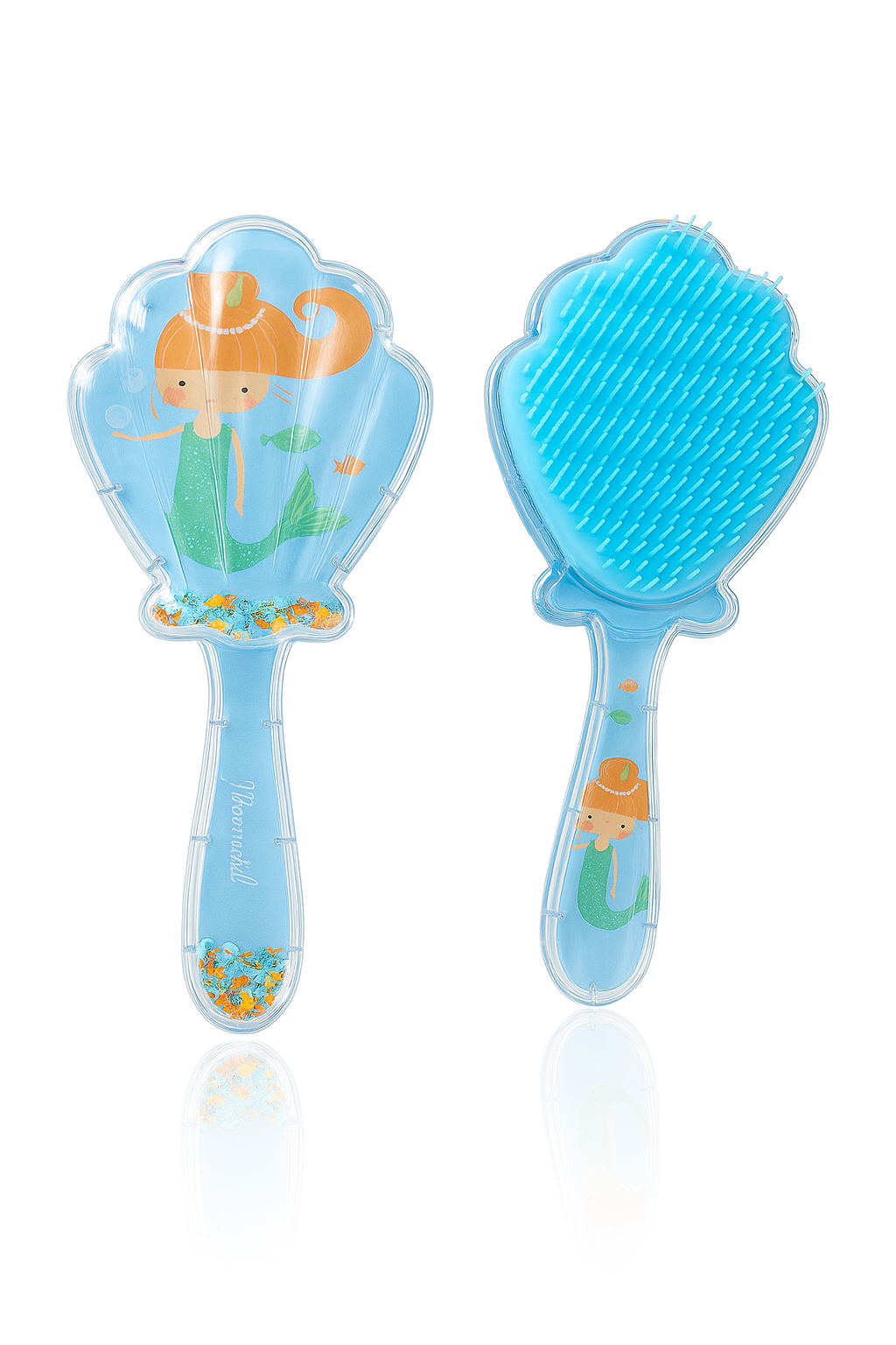 Kids Shell Shape Hair Brush – Cute Cartoon Printed Detangling Comb for Girls | Cartoon Shell Hair Brush for Kids – Gentle & Fun Detangling Comb (Cute Designs)