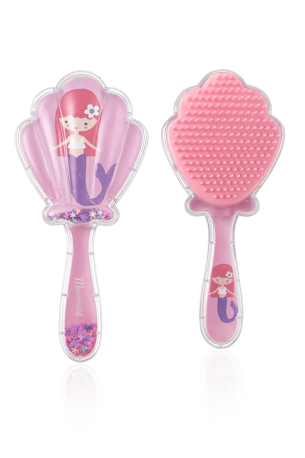 Kids Shell Shape Hair Brush – Cute Cartoon Printed Detangling Comb for Girls | Cartoon Shell Hair Brush for Kids – Gentle & Fun Detangling Comb (Cute Designs)