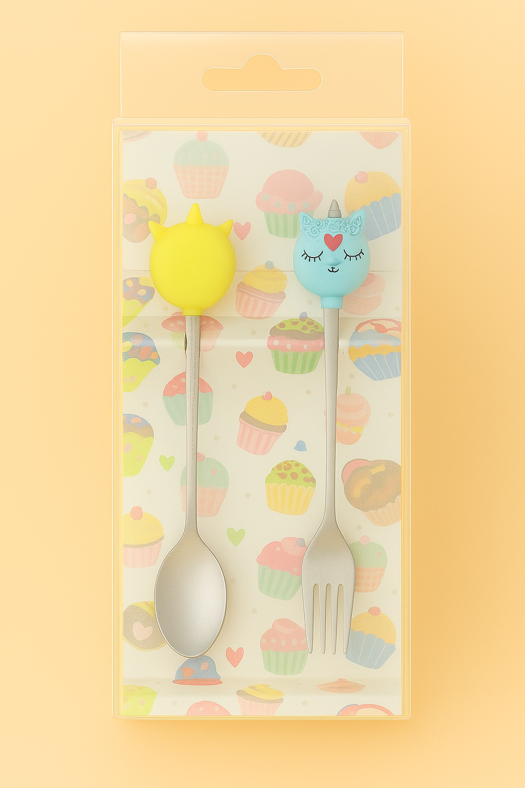 Cute Cupcake Handle Spoons – Set of 2 | Decorative Mini Dessert Spoons for Kids & Gifting