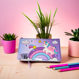 Unicorn Magnetic Dual Side Pencil Box – Two Compartments with Magnetic Closure for Kids (BPA Free & Non-Toxic)