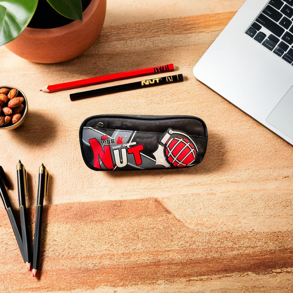 Rugby Ball Design Pen Case – Polyester Pencil Pouch with Zipper for Stationery, Cosmetics, and Gadgets