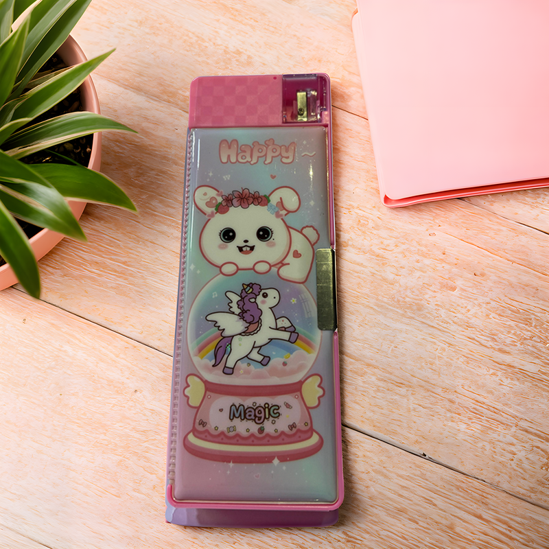 Cartoon Printed Pencil Box for Kids – Multiple Variants (Astronaut, Ice Cream, Unicorn)