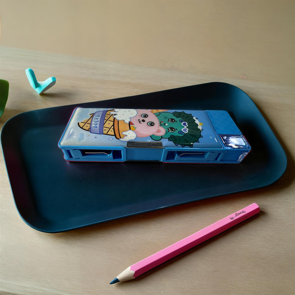 Cartoon Printed Pencil Box for Kids – Multiple Variants (Astronaut, Ice Cream, Unicorn)