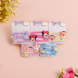 Disney Character Bowknot Wave Point PVC Cartoon Hairpins – 12 Pack Hair Clips for Girls jew_453