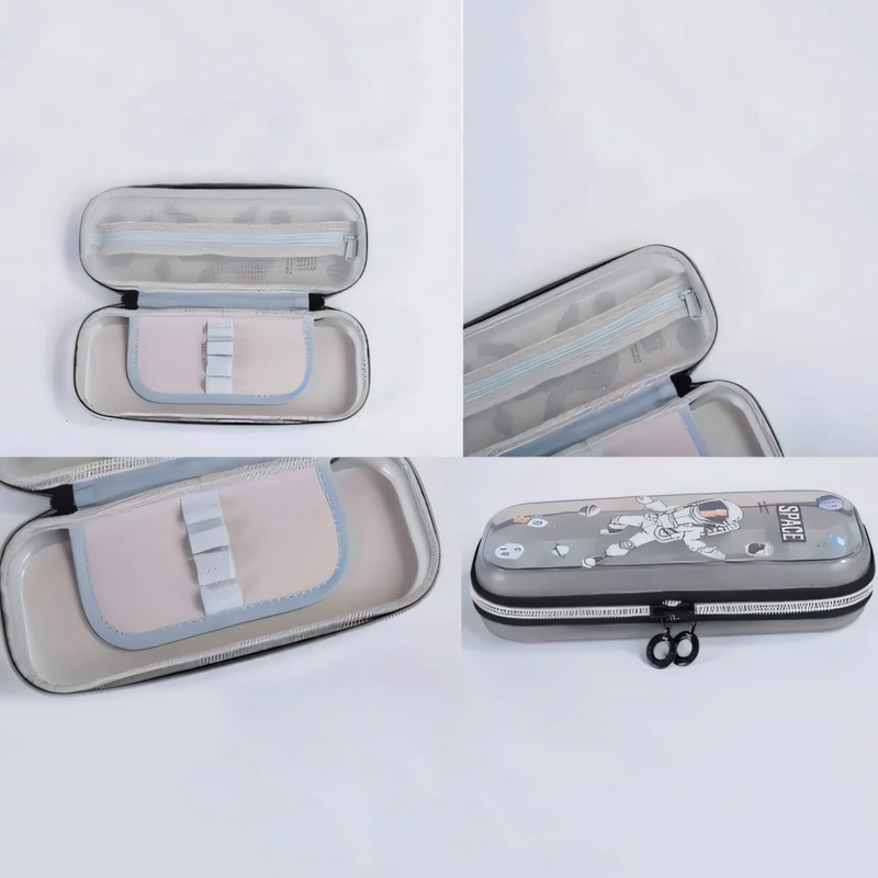 Space Travel Astronaut Pencil Case – Hard Shell Stationery Organizer for Kids & Students
