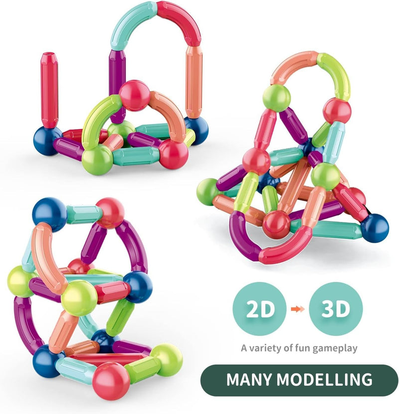 Magnetic Building Sticks – 25-Piece STEM Construction Toy for Kids (Ages 3–9) | Creative Magnetic Blocks for Boys & Girls
