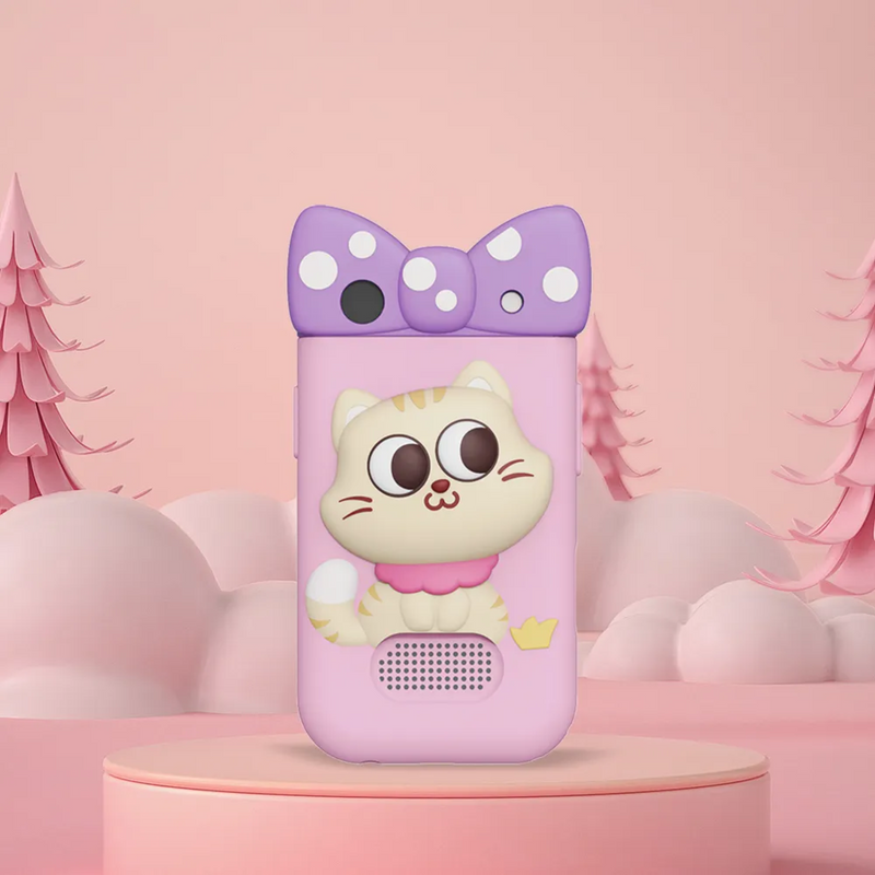 Kids Smartphone with 360° Rotating Camera – Cute Cat Design | Photo & Video Camera for Children