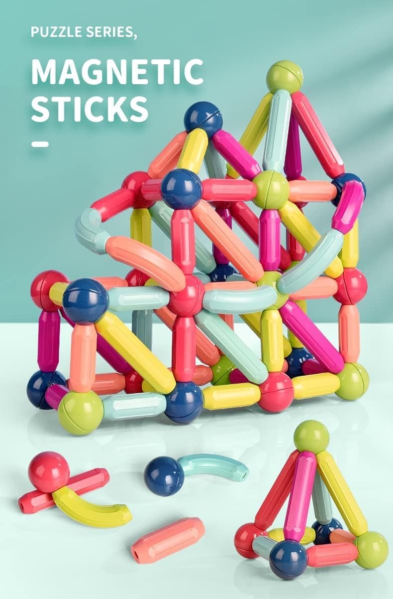 Magnetic Building Sticks – 25-Piece STEM Construction Toy for Kids (Ages 3–9) | Creative Magnetic Blocks for Boys & Girls