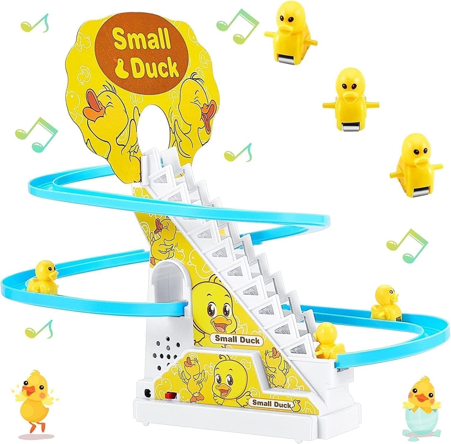 Running Duck Dancing Toy for Babies | Duck Race Track with Light & Sound | Climbing Duck Toy Gift for 6+ Months Kids