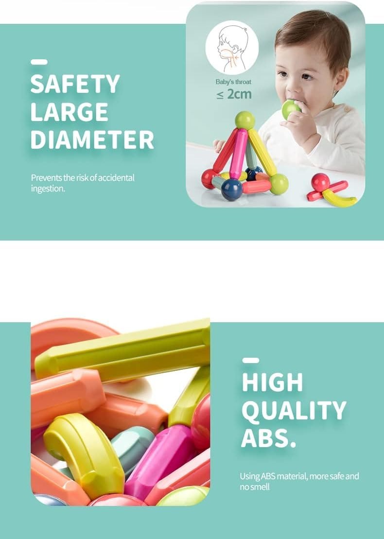 Magnetic Building Sticks – 25-Piece STEM Construction Toy for Kids (Ages 3–9) | Creative Magnetic Blocks for Boys & Girls