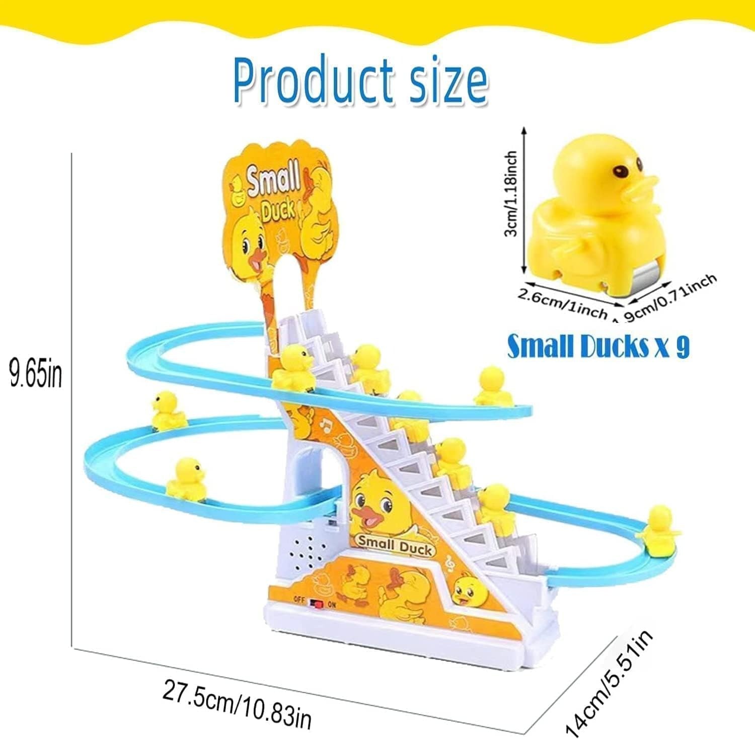 Running Duck Dancing Toy for Babies | Duck Race Track with Light & Sound | Climbing Duck Toy Gift for 6+ Months Kids